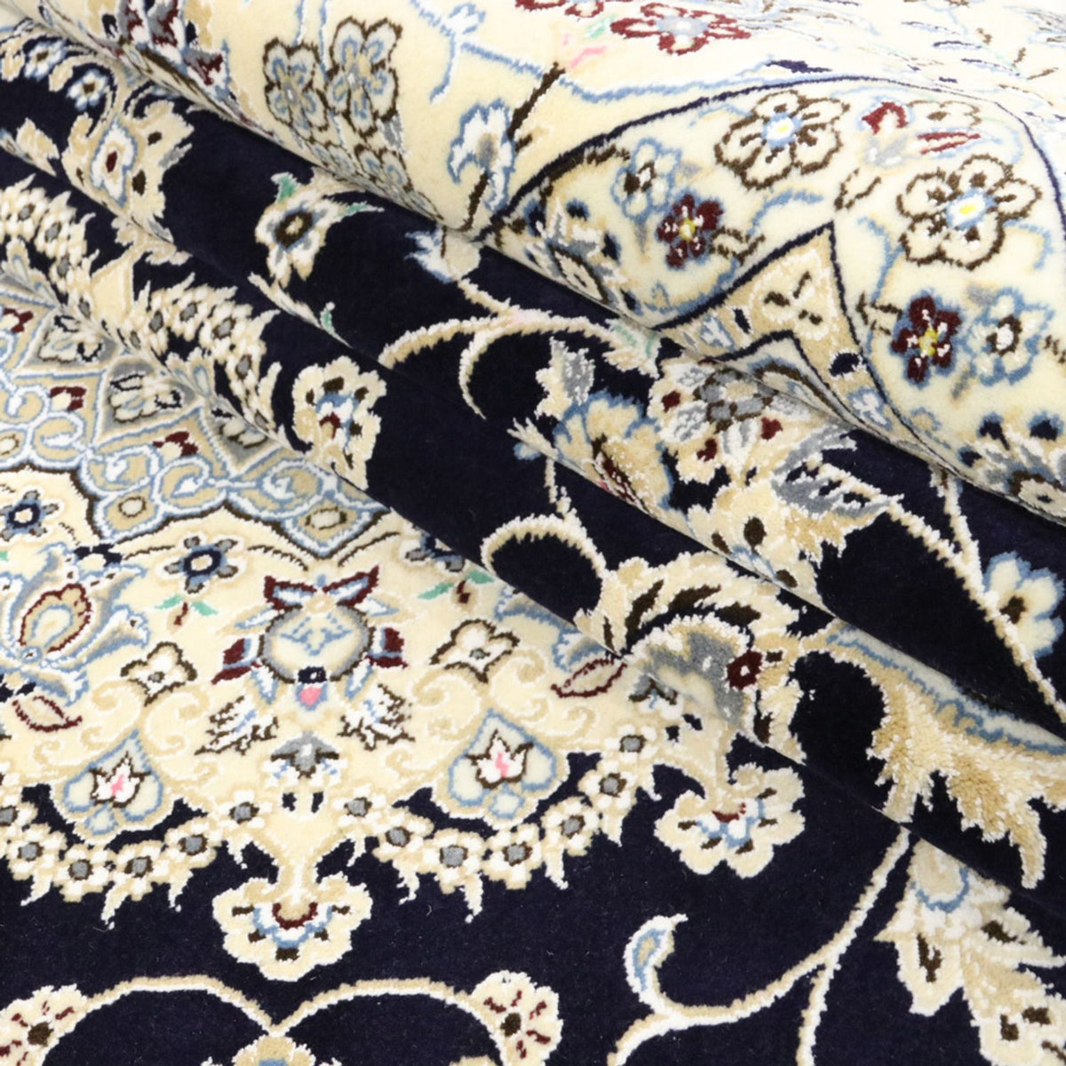 Alfombra Persa - Nain - Real - 350 x 246 cm - azul oscuro