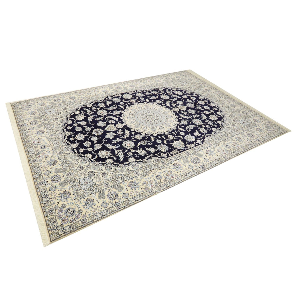 Alfombra Persa - Nain - Real - 350 x 246 cm - azul oscuro