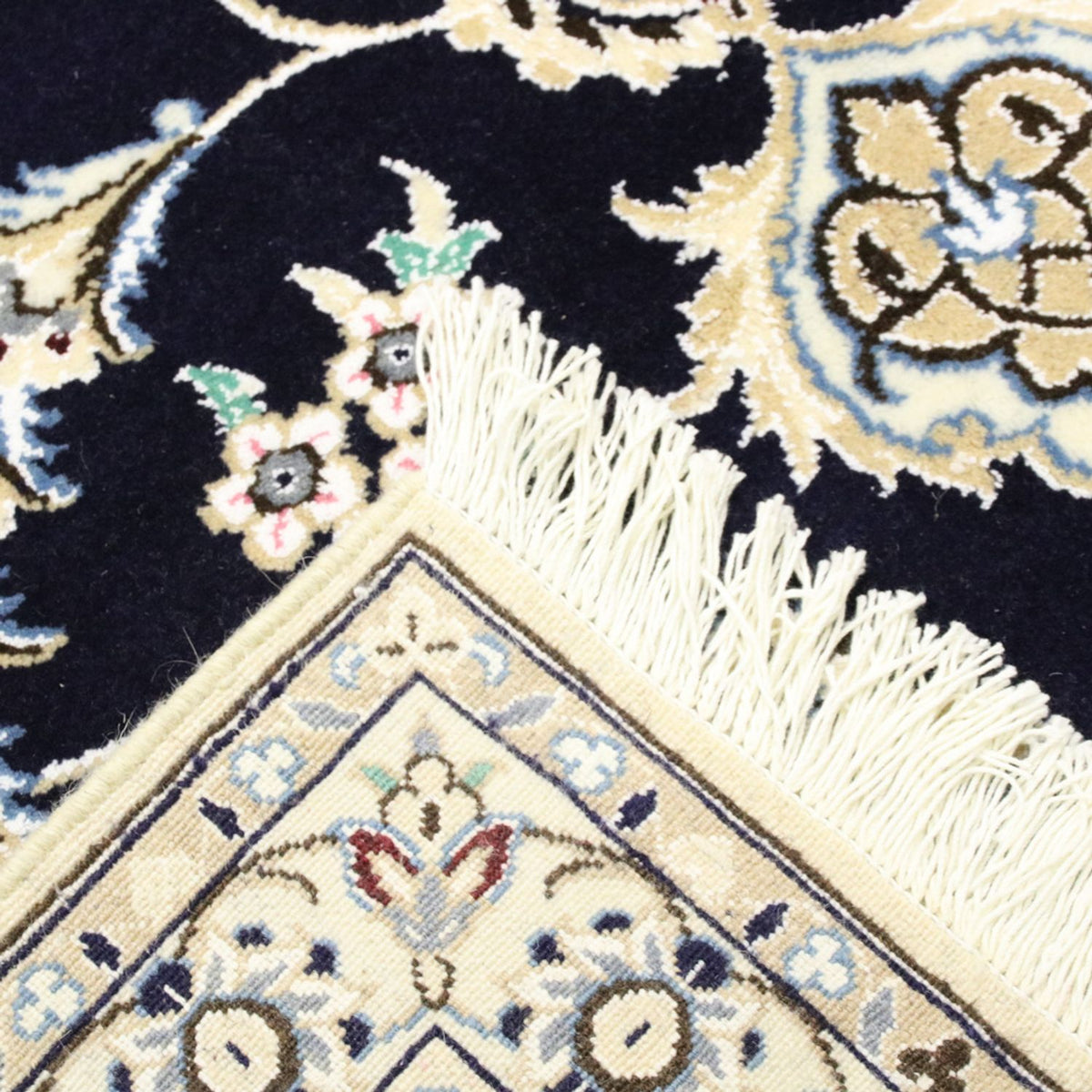 Alfombra Persa - Nain - Real - 350 x 246 cm - azul oscuro