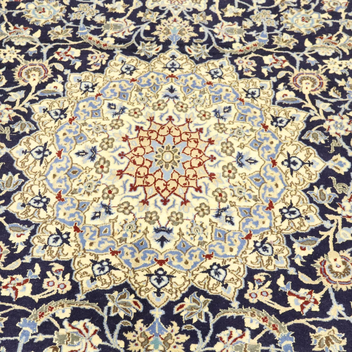 Alfombra Persa - Nain - Real - 296 x 203 cm - azul oscuro