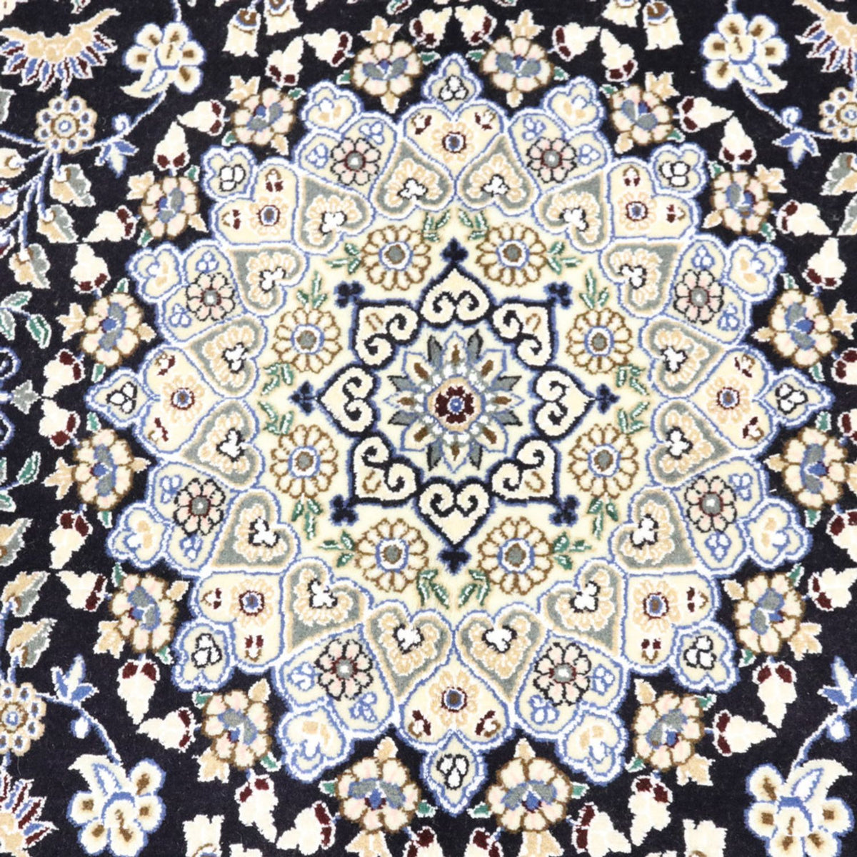 Alfombra Persa - Nain - Real - 202 x 130 cm - azul oscuro