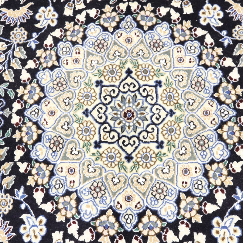 Alfombra Persa - Nain - Real - 202 x 130 cm - azul oscuro