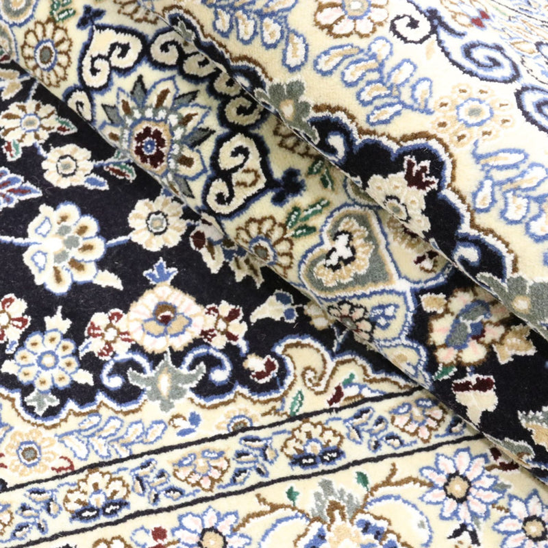 Alfombra Persa - Nain - Real - 202 x 130 cm - azul oscuro