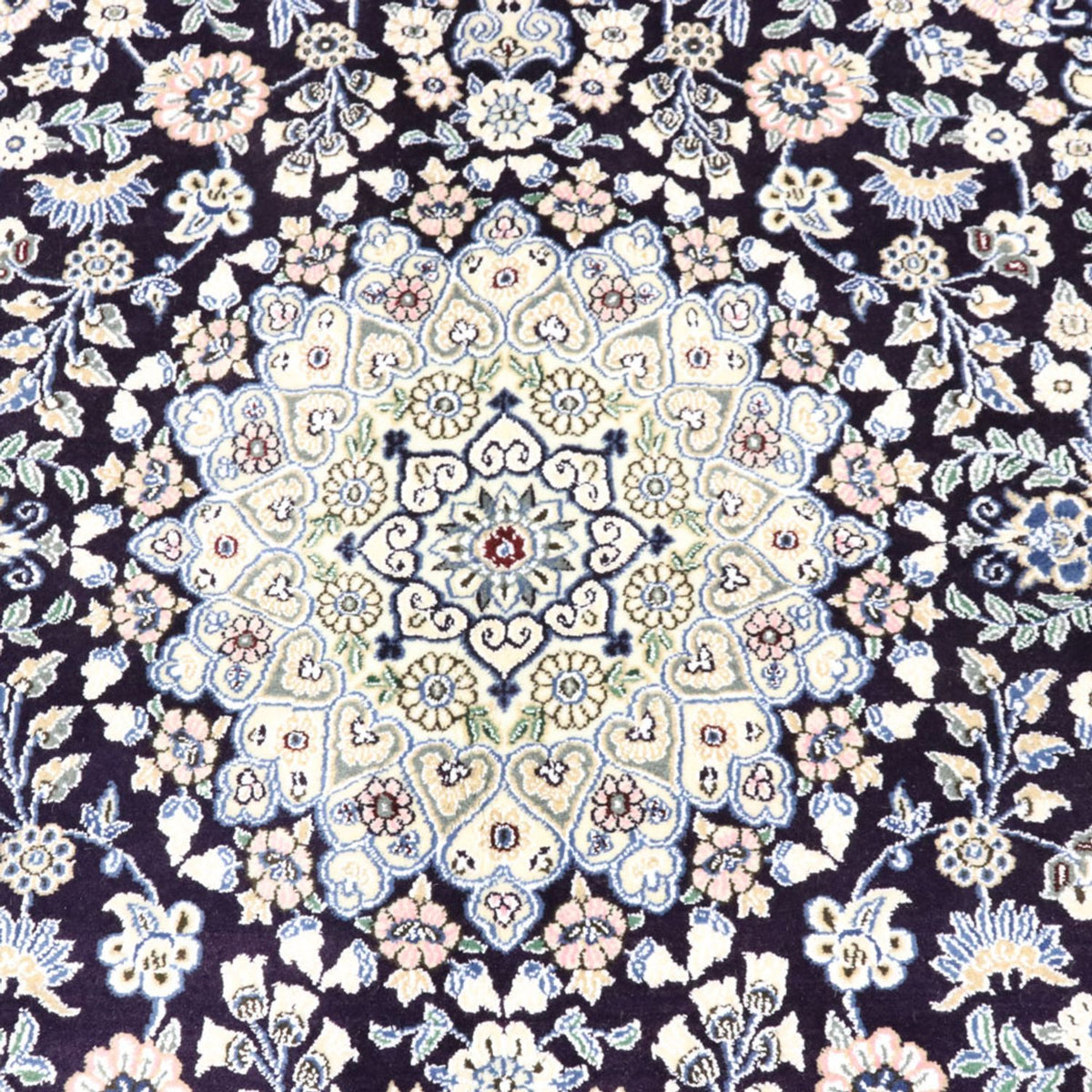 Alfombra Persa - Nain - Real - 204 x 128 cm - azul oscuro