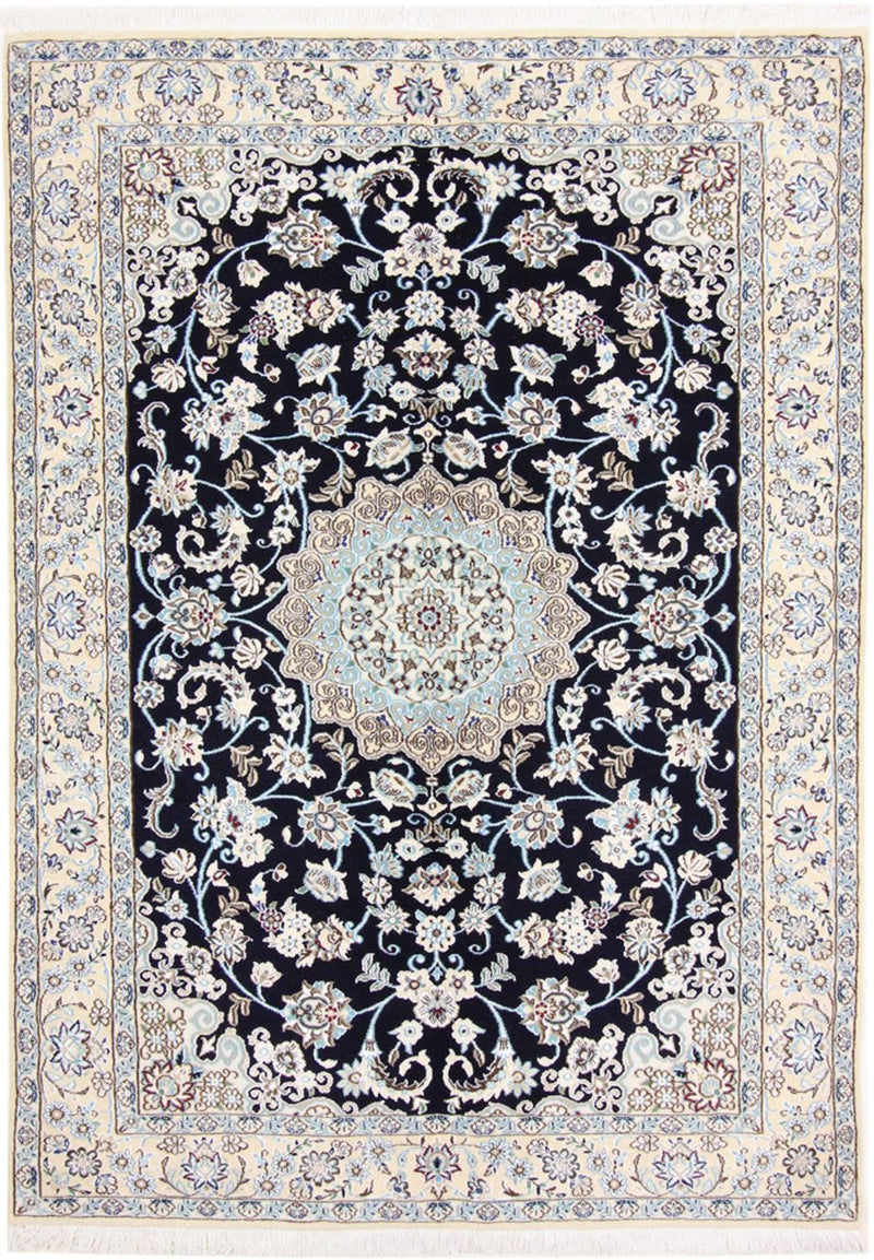 Alfombra Persa - Nain - Real - 206 x 147 cm - rojo vino