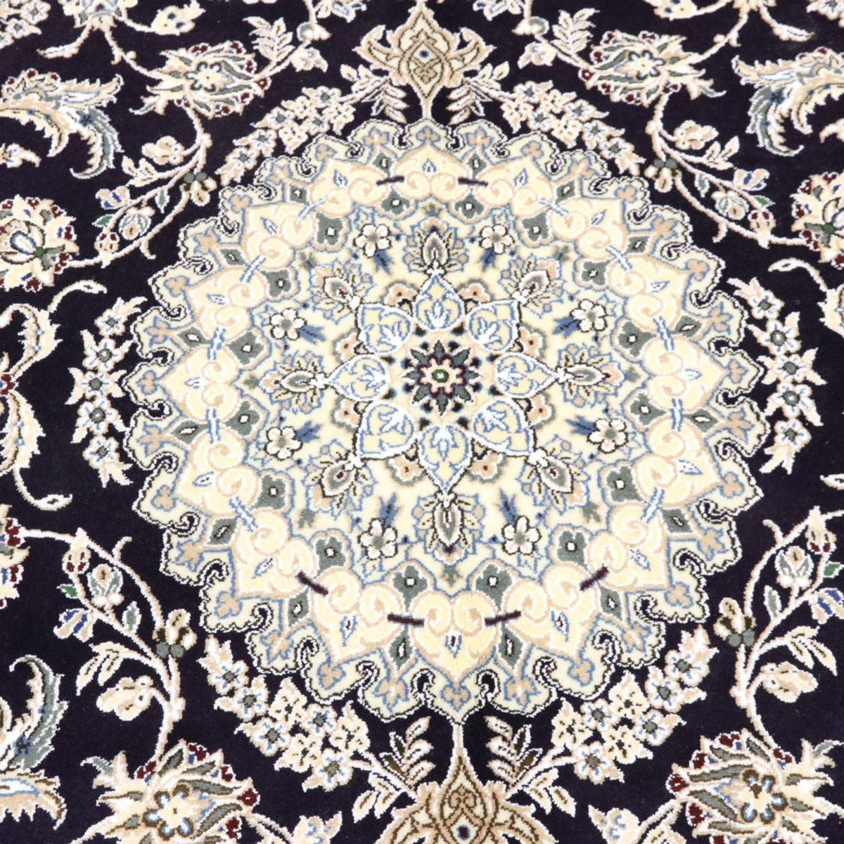 Alfombra Persa - Nain - Real - 246 x 154 cm - azul oscuro