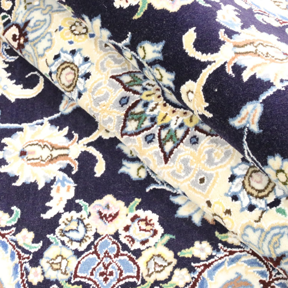 Alfombra Persa - Nain - Real - 247 x 156 cm - azul oscuro