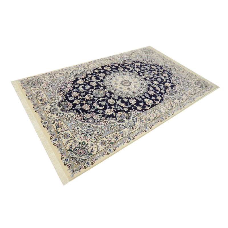 Alfombra Persa - Nain - Real - 247 x 156 cm - azul oscuro