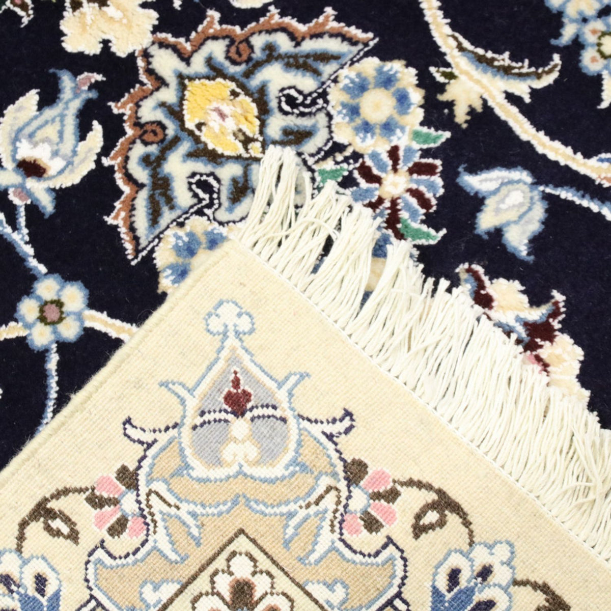 Alfombra Persa - Nain - Real - 247 x 156 cm - azul oscuro