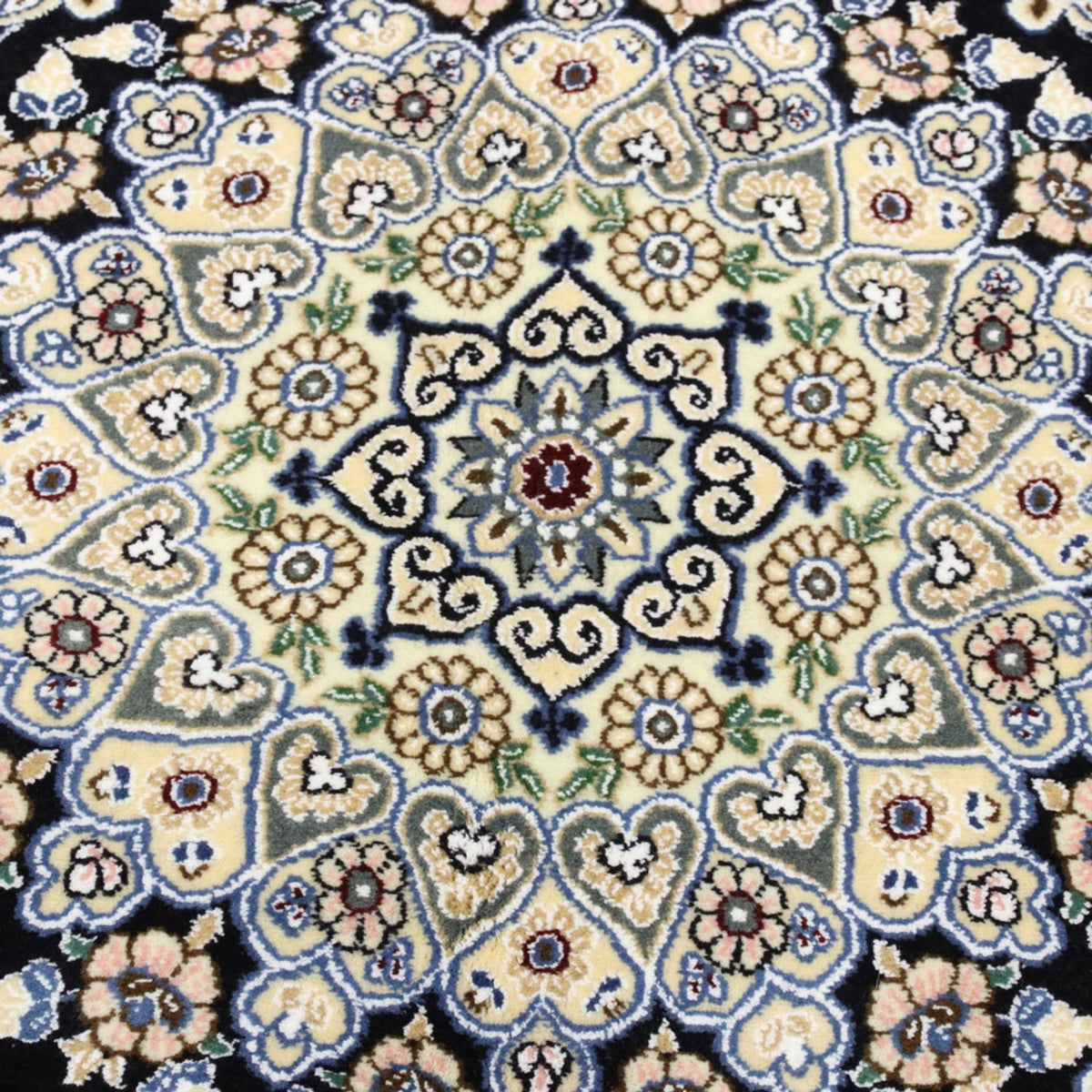 Alfombra Persa - Nain - Real - 202 x 132 cm - azul oscuro