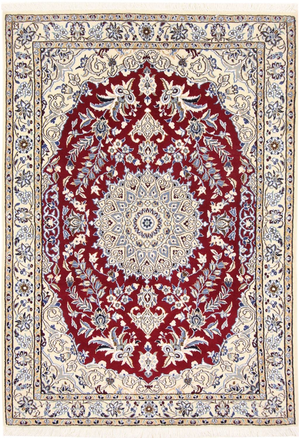 Alfombra Persa - Nain - Real - 142 x 95 cm - rojo