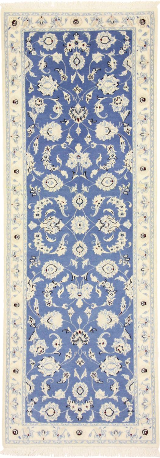 Alfombra de pasillo Alfombra Persa - Nain - Real - 207 x 69 cm - azul