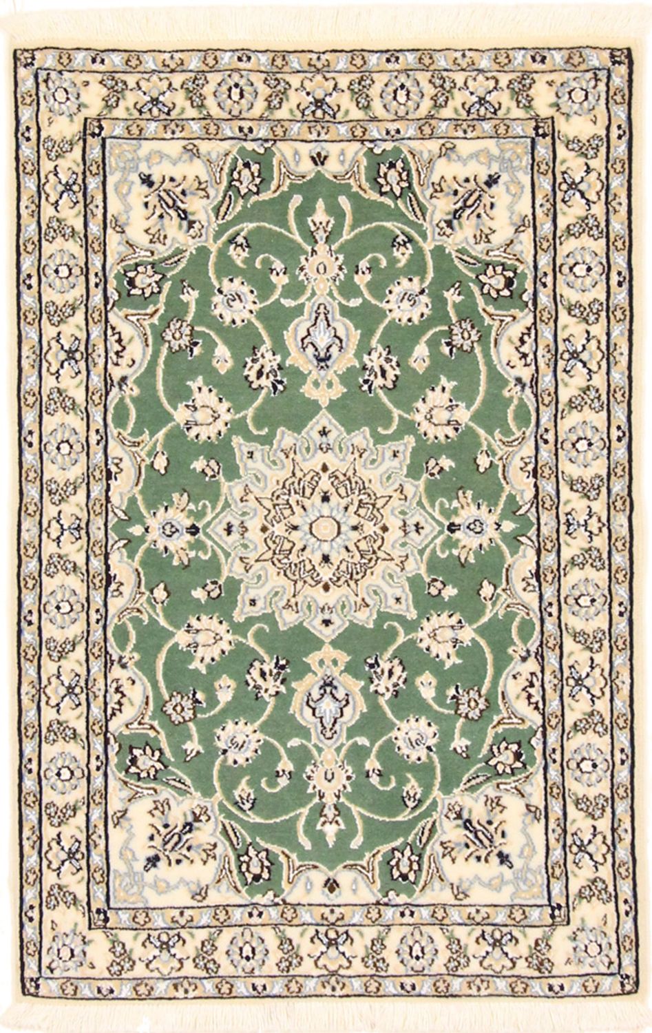 Alfombra Persa - Nain - Real - 98 x 64 cm - verde