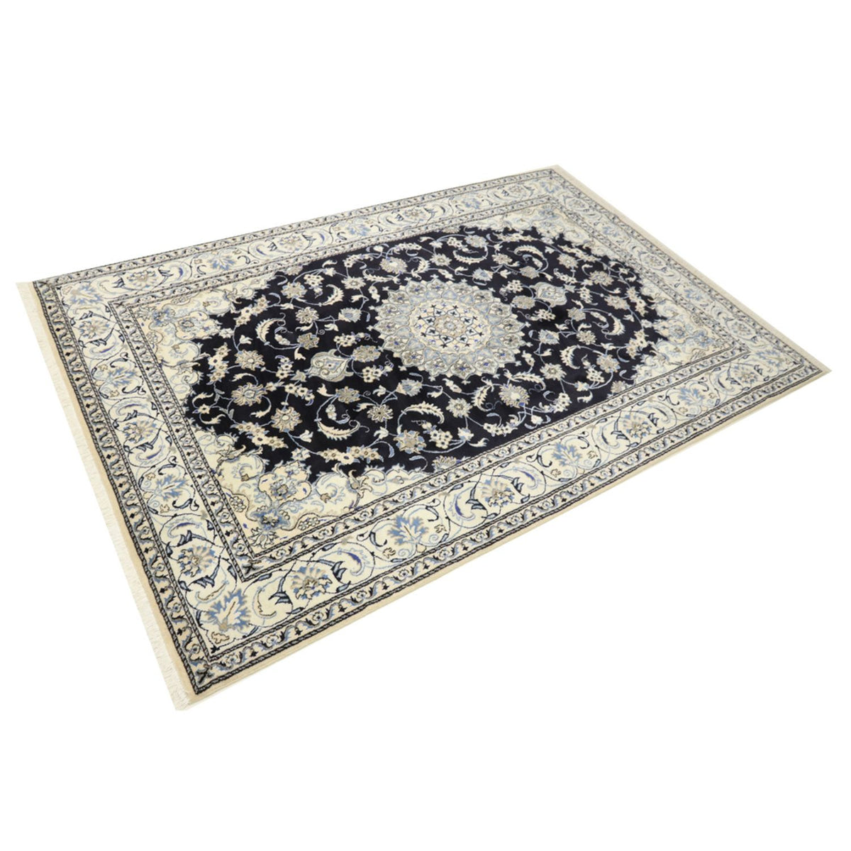 Alfombra persa - Nain - 294 x 195 cm - azul oscuro