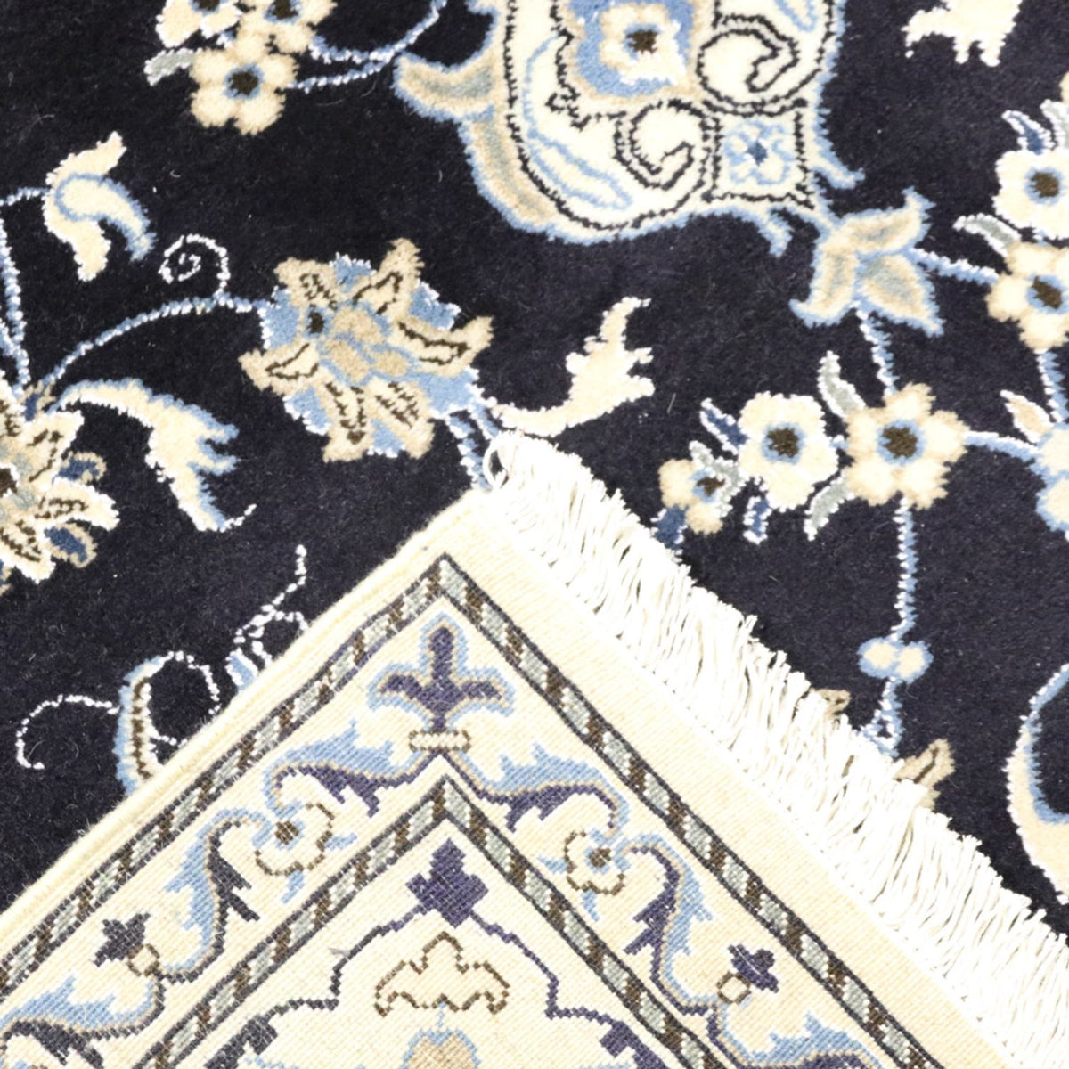 Alfombra persa - Nain - 294 x 195 cm - azul oscuro