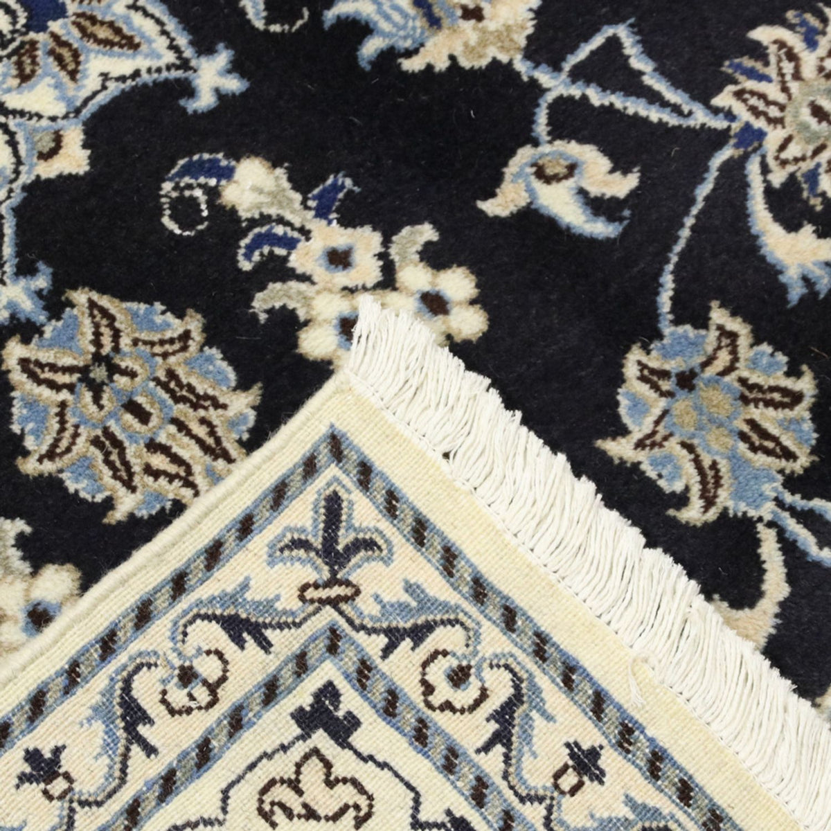 Alfombra persa - Nain - 294 x 194 cm - azul oscuro