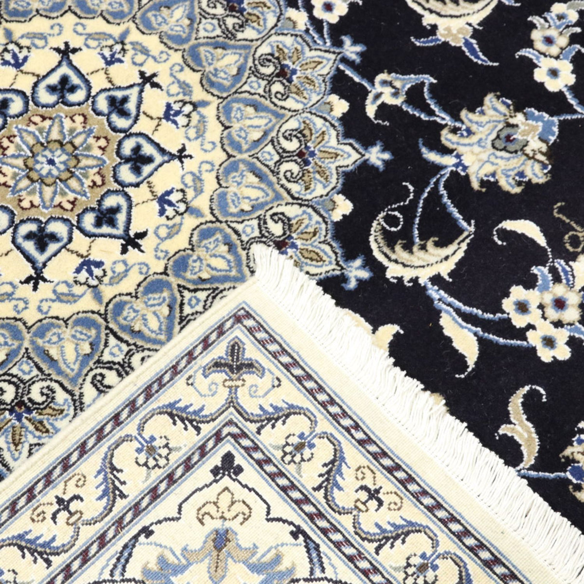 Alfombra persa - Nain - 250 x 197 cm - azul oscuro