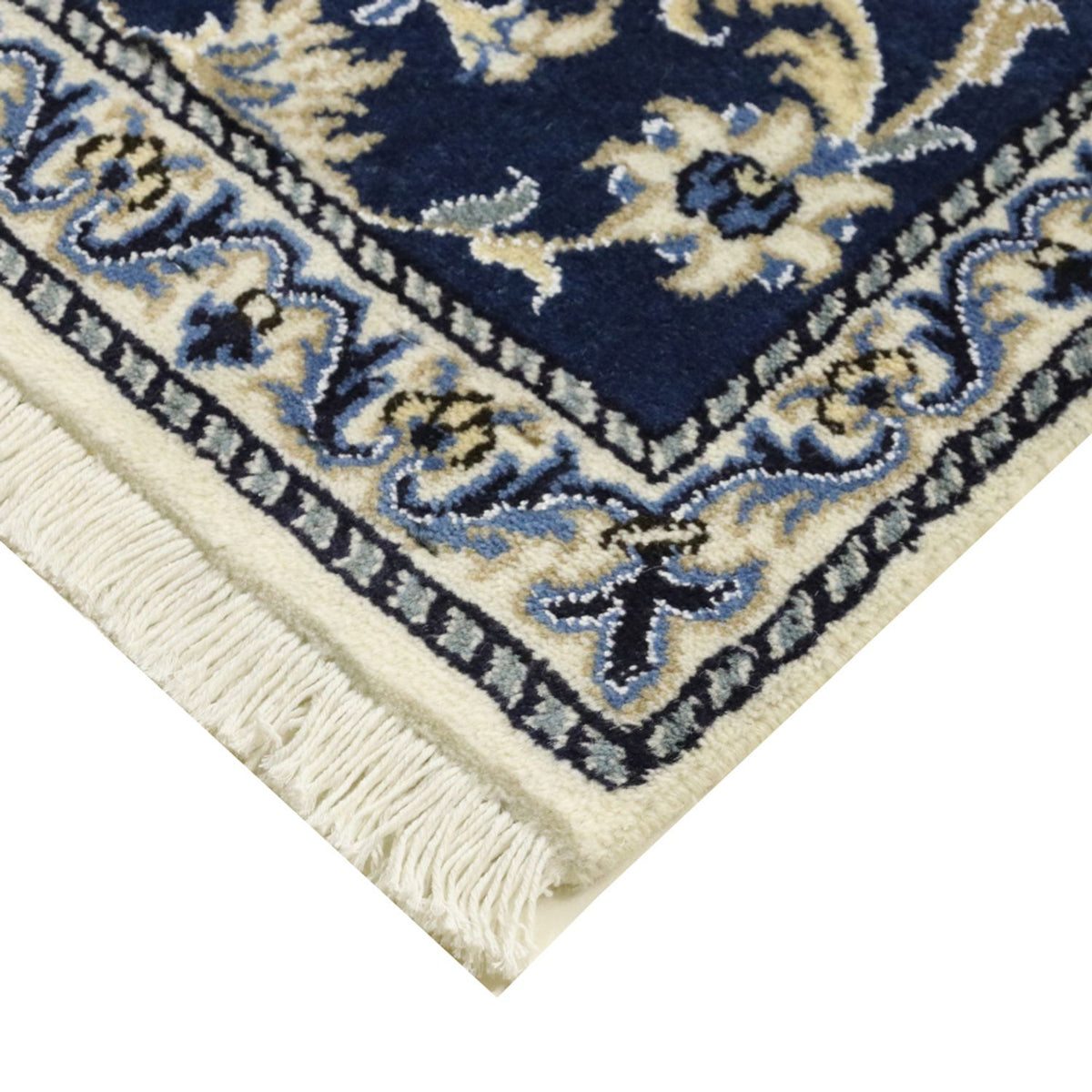 Alfombra de pasillo Alfombra persa - Nain - 387 x 77 cm - azul oscuro