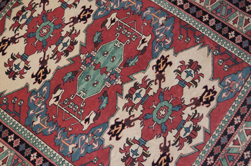 Alfombra afgana cuadrado  - 145 x 135 cm - rojo