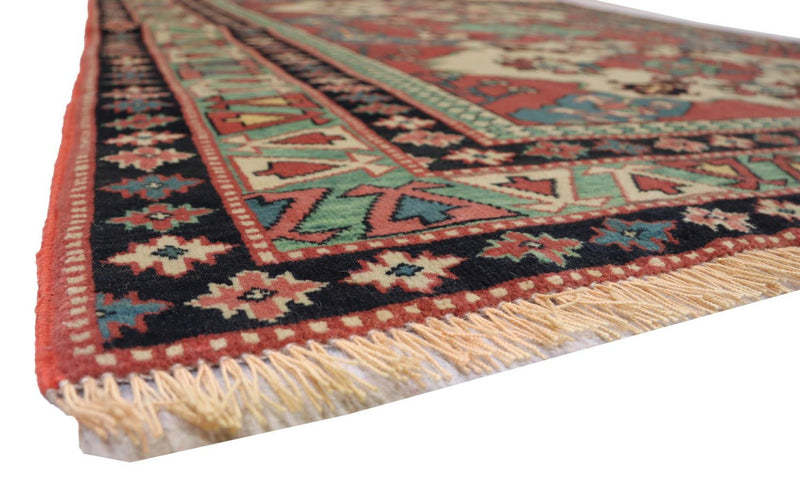 Alfombra afgana cuadrado  - 145 x 135 cm - rojo