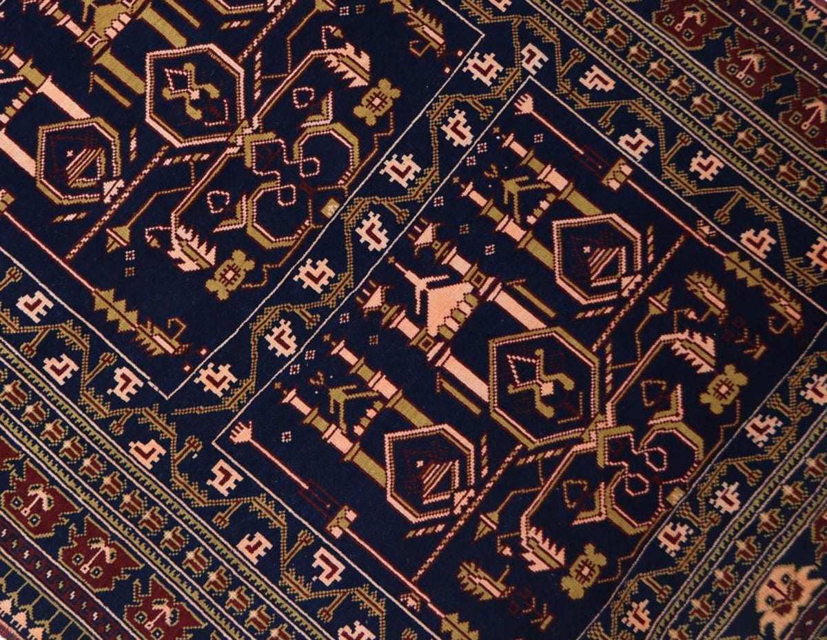 Alfombra afgana - 131 x 87 cm - azul oscuro