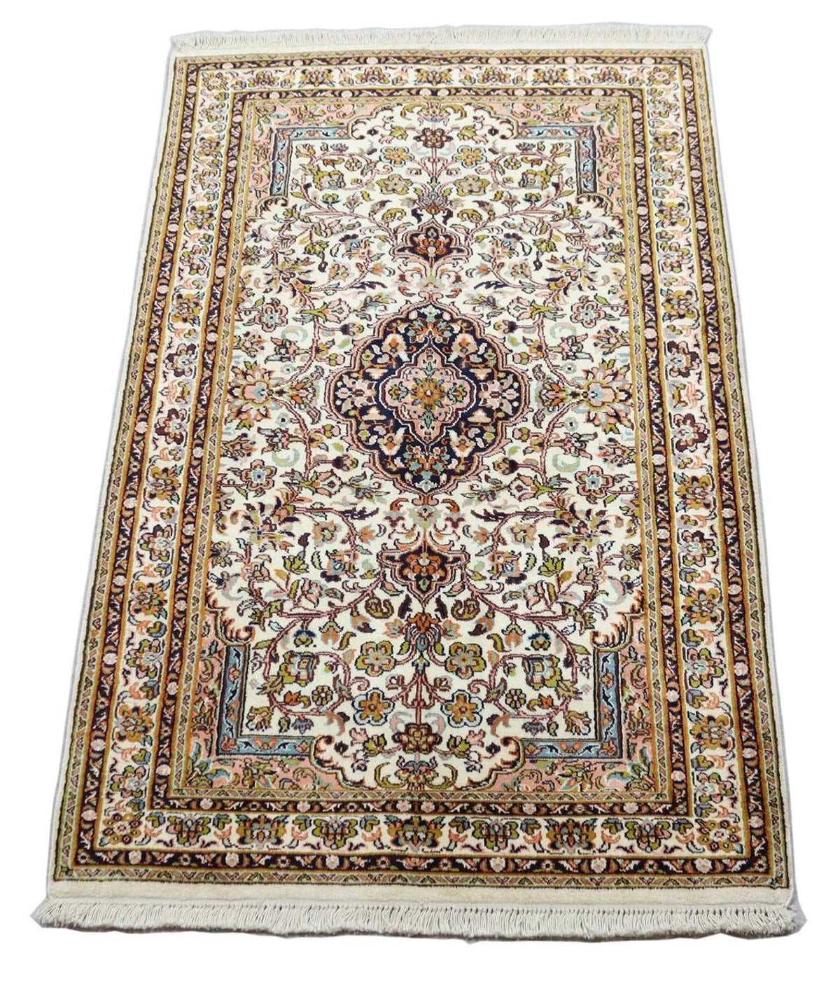 Alfombra de seda - Seda de Cachemira - 154 x 93 cm - beige