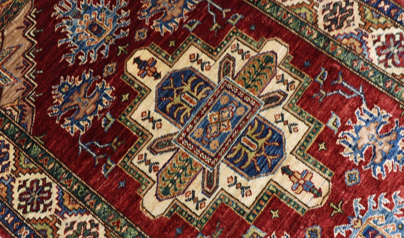 Alfombra Ziegler - Kazak - 155 x 102 cm - rojo oscuro