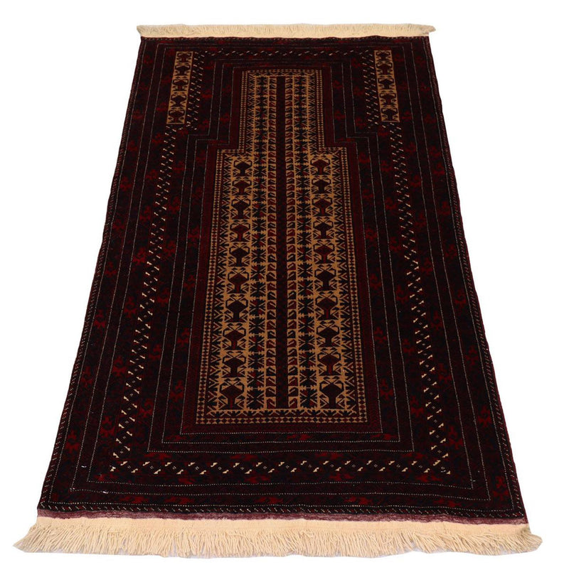 Alfombra afgana - 120 x 80 cm - rojo oscuro