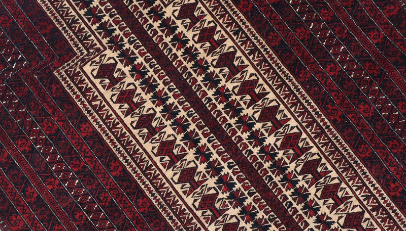 Alfombra afgana - 150 x 95 cm - rojo oscuro