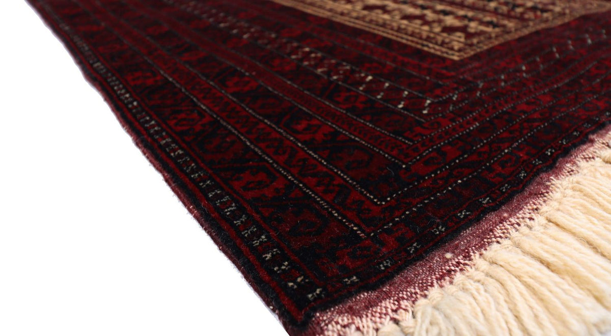 Alfombra afgana - 150 x 95 cm - rojo oscuro