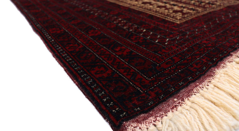 Alfombra afgana - 150 x 95 cm - rojo oscuro