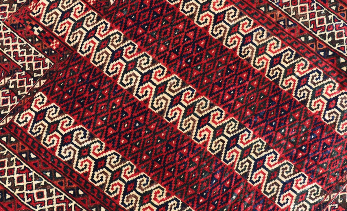 Alfombra Belutsch - 116 x 95 cm - rojo oscuro