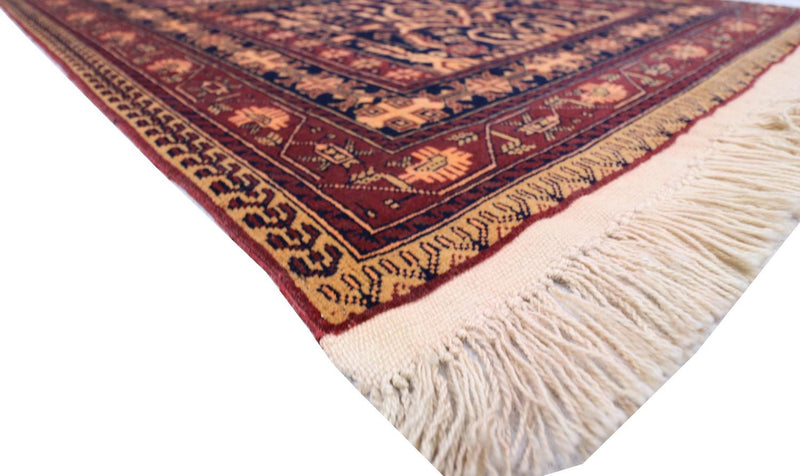 Alfombra afgana - 150 x 100 cm - negro