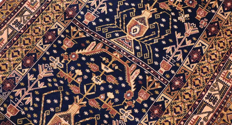 Alfombra afgana - 140 x 102 cm - negro