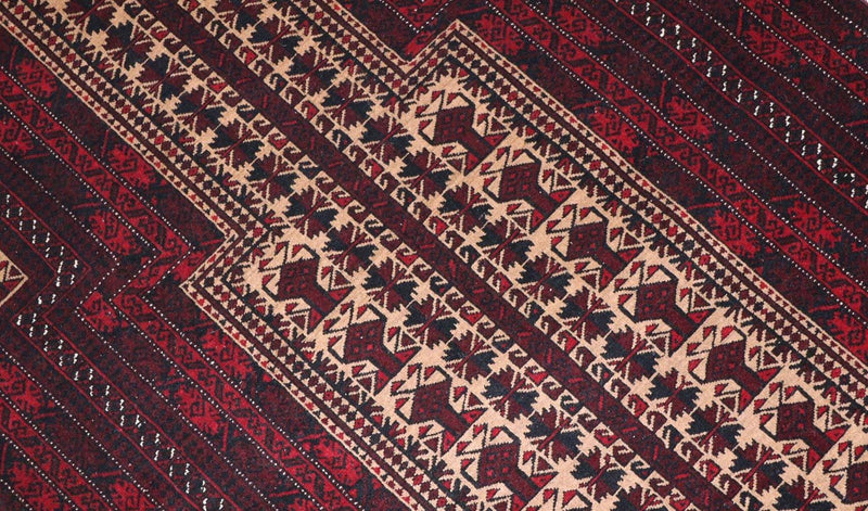 Alfombra afgana - 150 x 95 cm - rojo oscuro