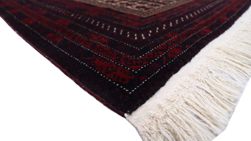 Alfombra afgana - 150 x 95 cm - rojo oscuro
