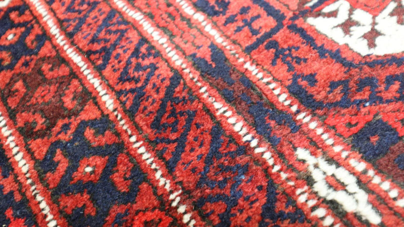 Alfombra de pasillo Alfombra afgana - 229 x 123 cm - rojo oscuro