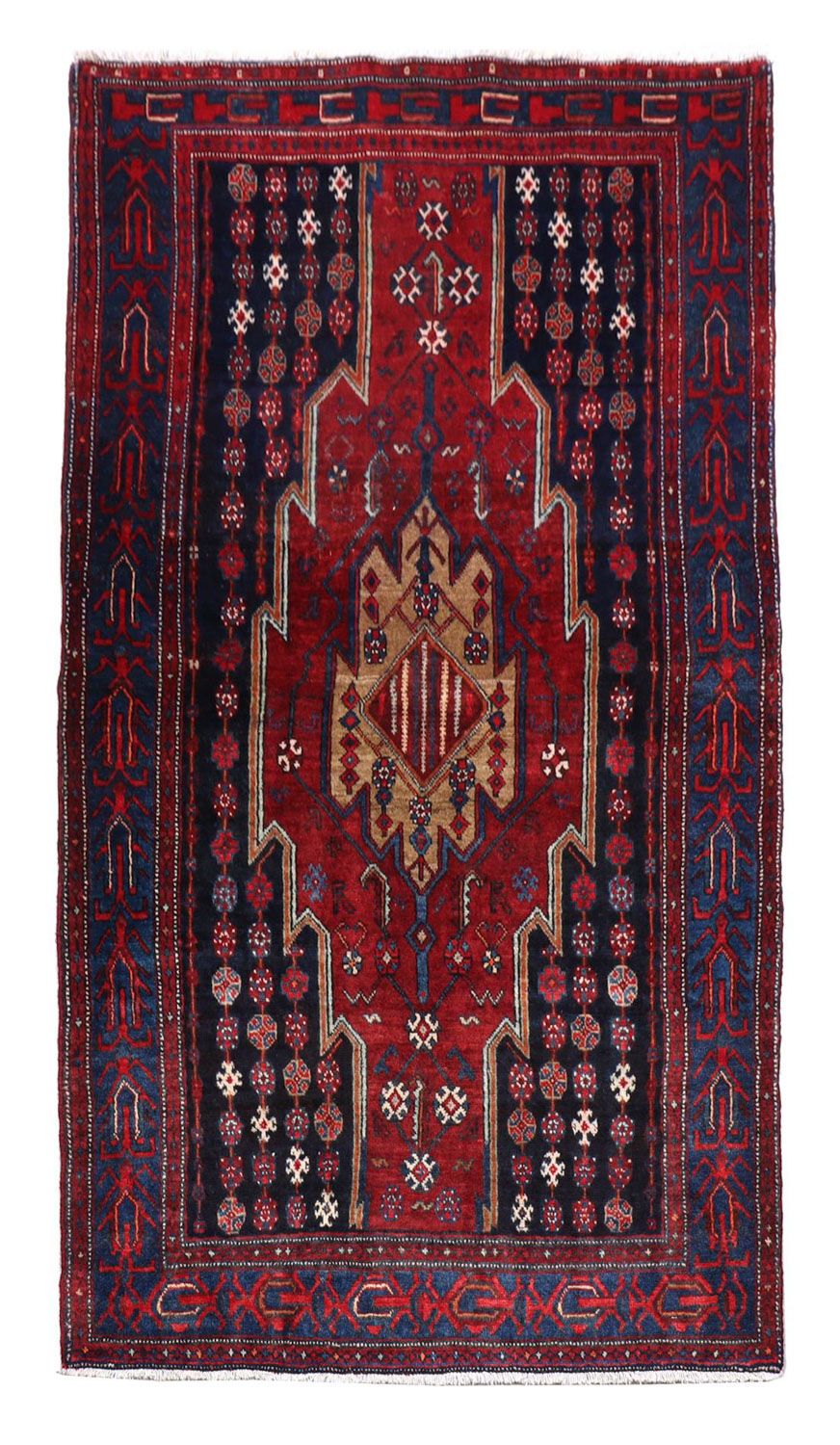 Alfombra Gabbeh - Loribaft Persa - 243 x 133 cm - rojo