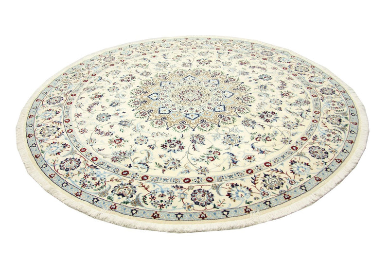 Alfombra persa - Nain redondo  - 250 x 250 cm - blanco natural