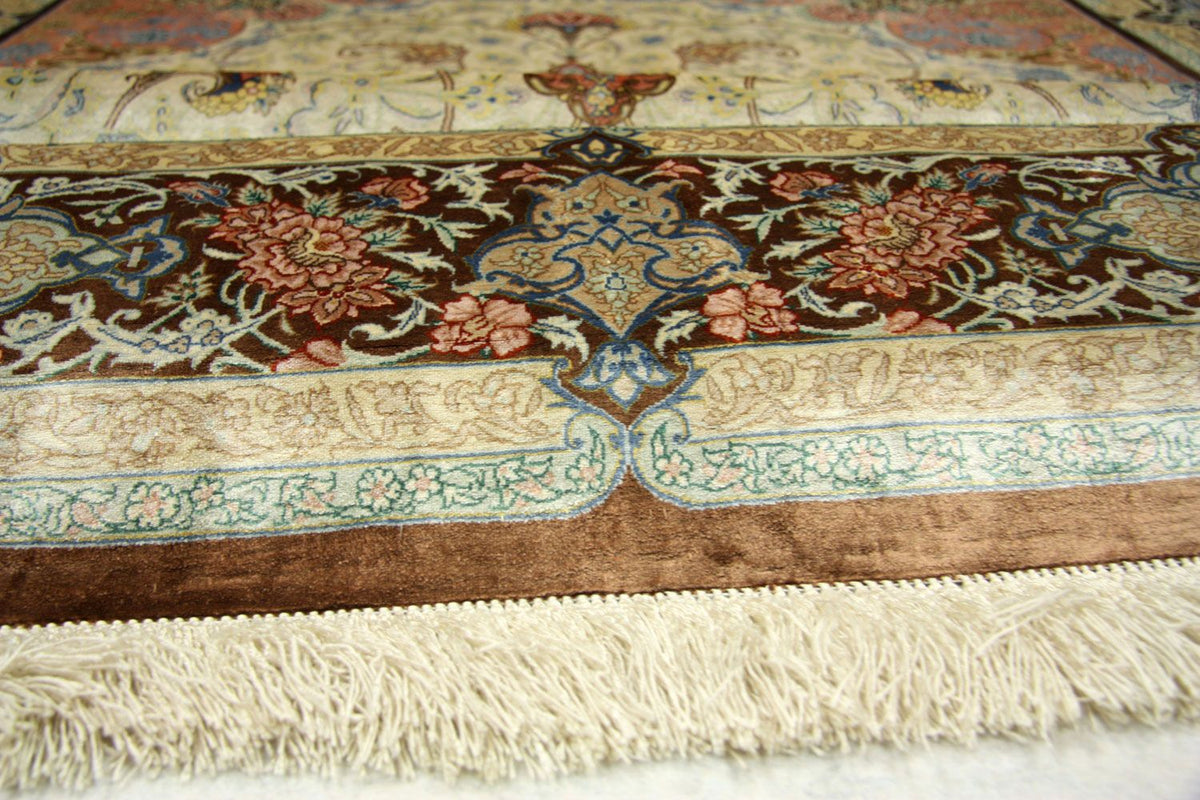 Alfombra de seda - Ghom Seda - Prima - 240 x 155 cm - beige