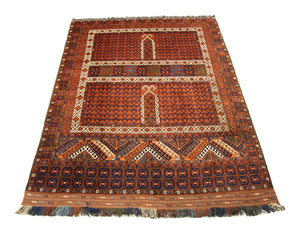 Alfombra afgana - 252 x 198 cm - marrón