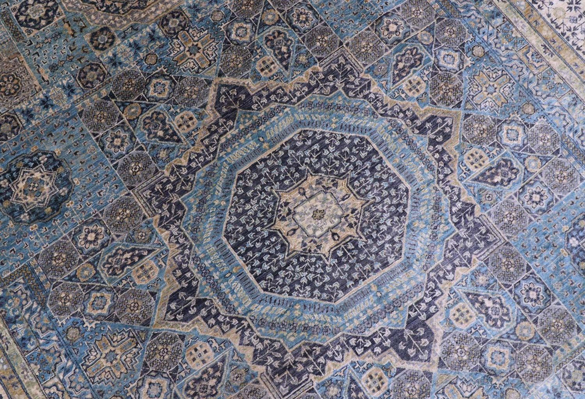 Alfombra Ziegler - 355 x 270 cm - azul claro
