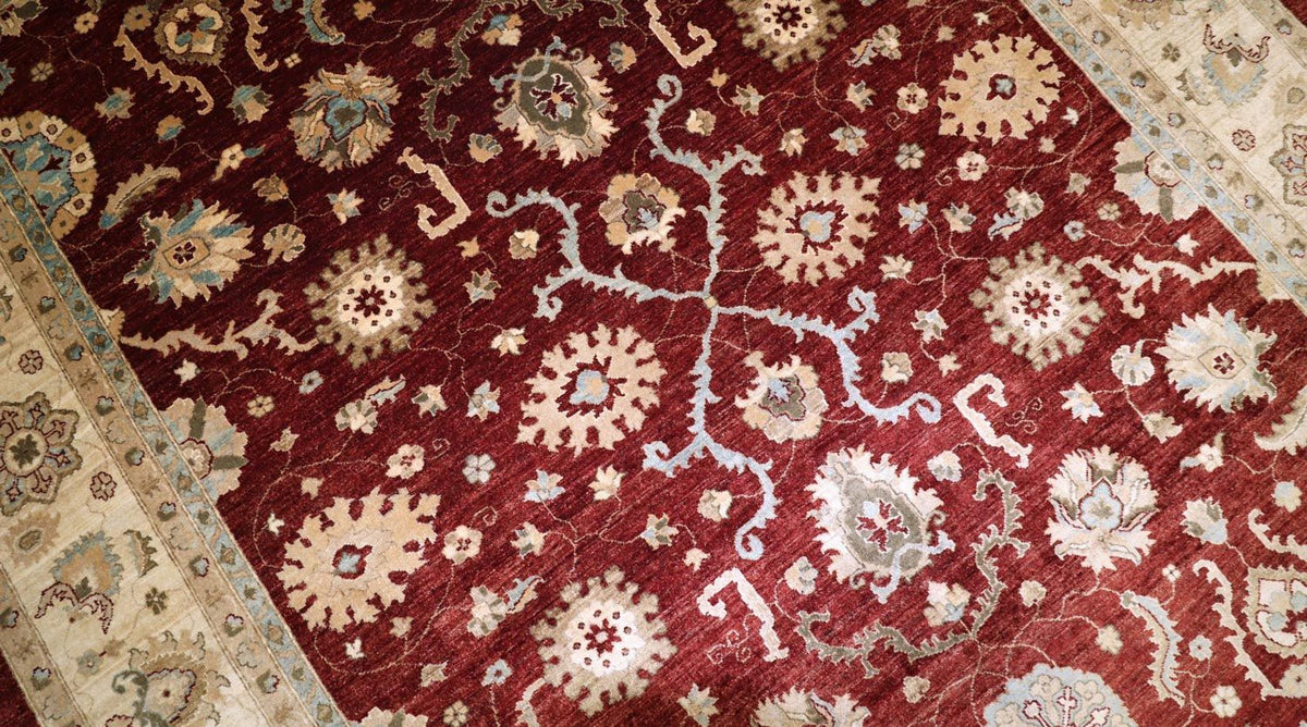 Alfombra Ziegler - 357 x 276 cm - rojo oscuro