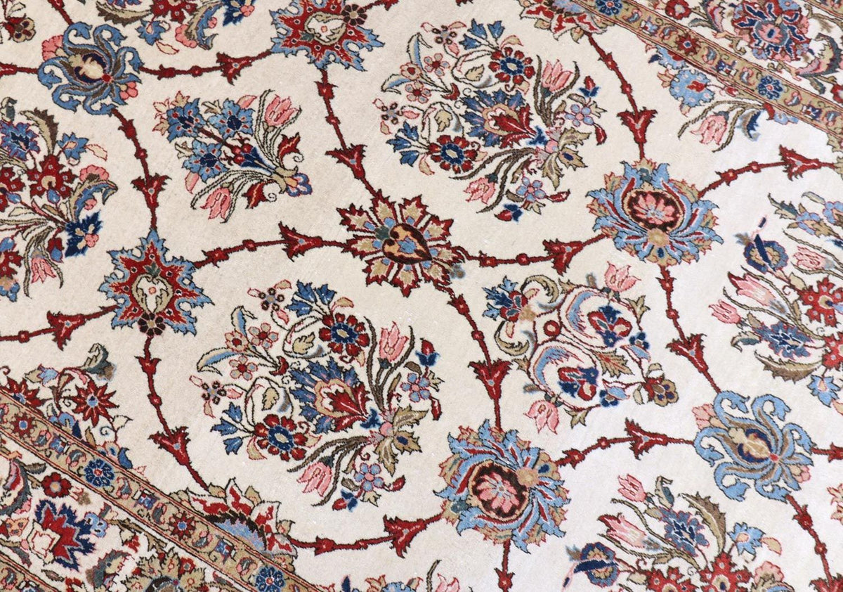 Alfombra persa - Ghom - 204 x 135 cm - beige