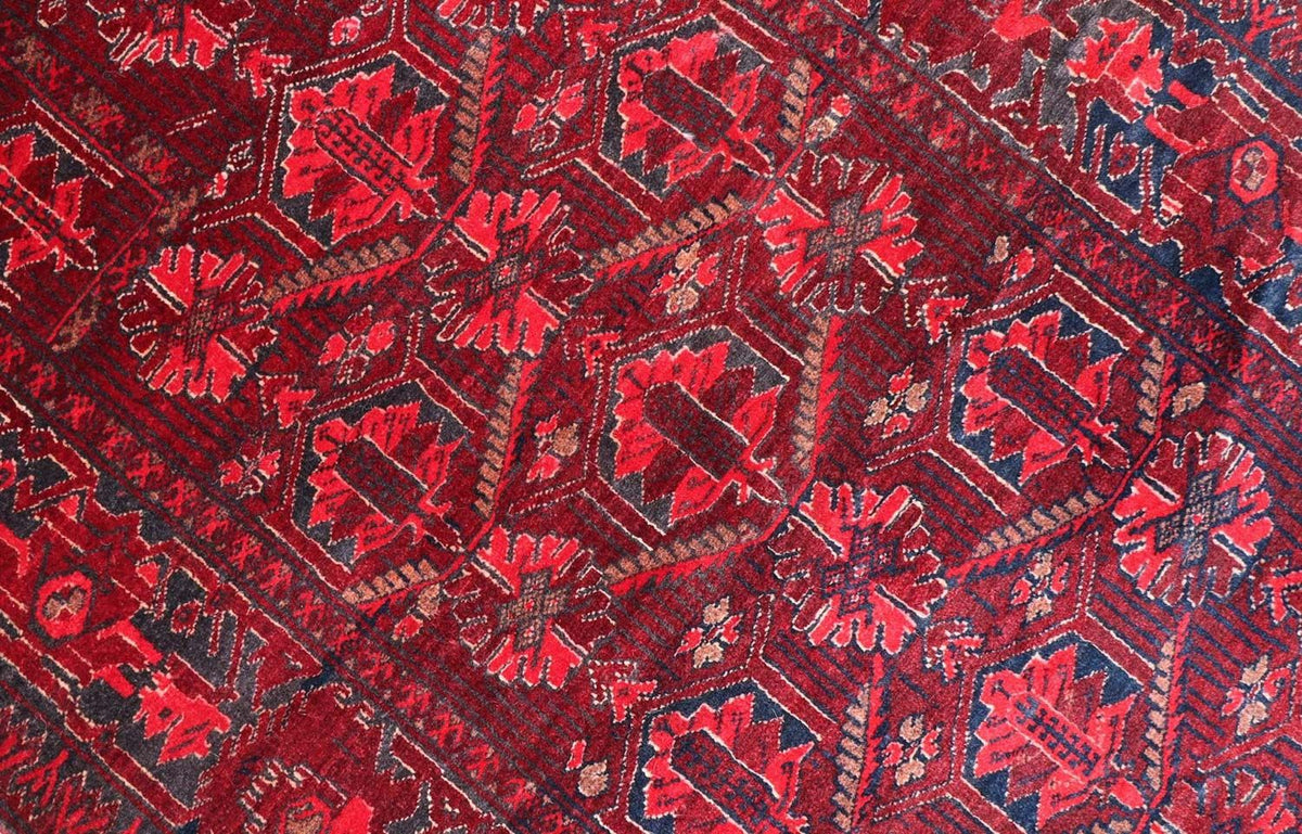 Alfombra afgana - 119 x 76 cm - rojo oscuro