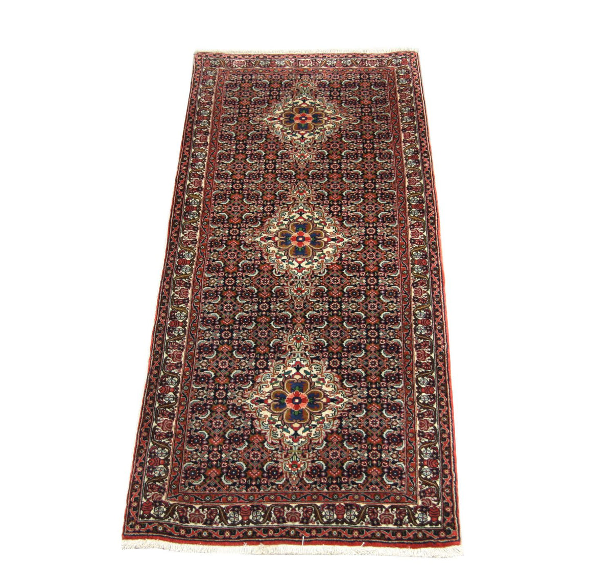 Alfombra de pasillo Alfombra persa - Bidjar - 202 x 75 cm - azul