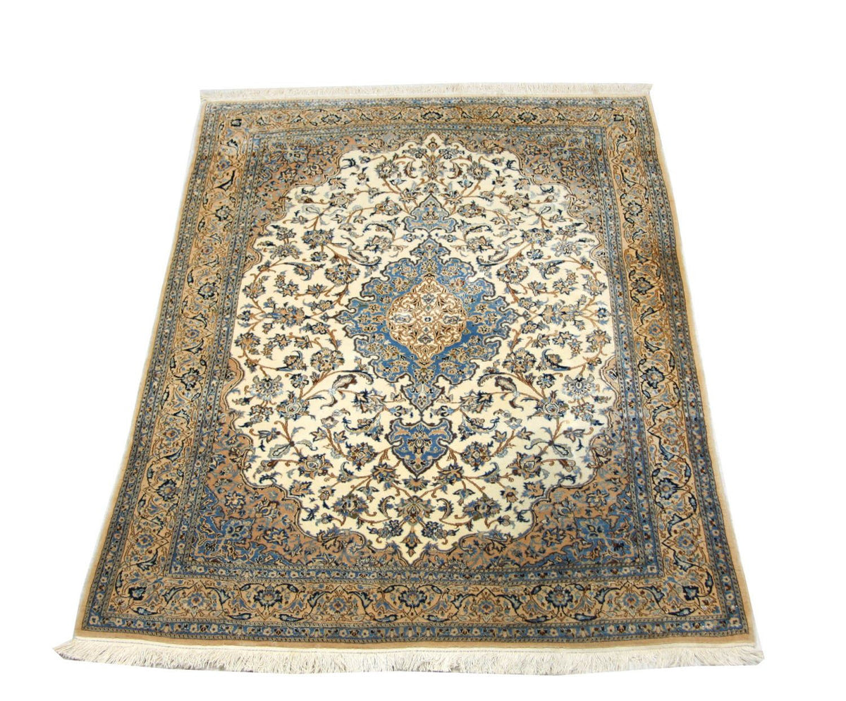 Alfombra Persa - Nain - Prima - 190 x 127 cm - blanco natural