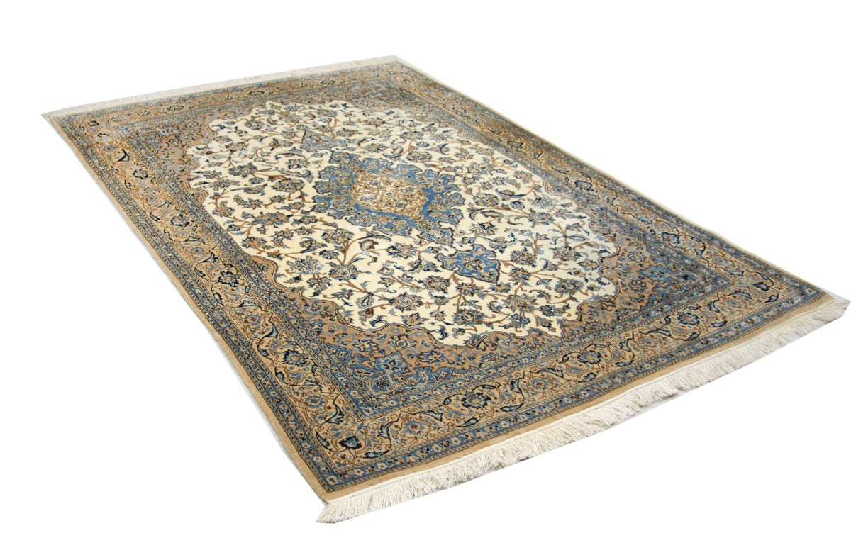 Alfombra Persa - Nain - Prima - 190 x 127 cm - blanco natural