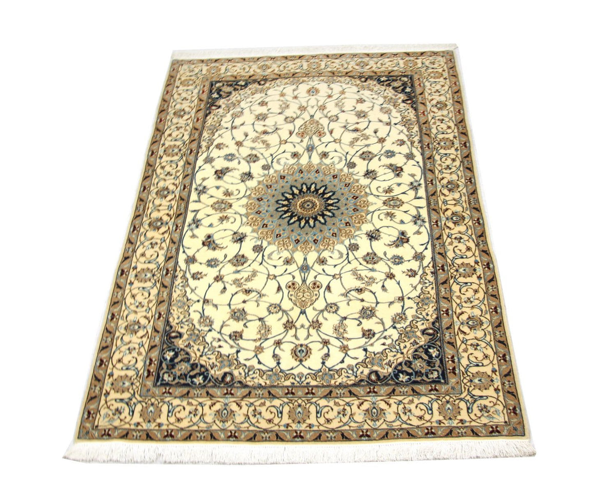 Alfombra Persa - Nain - Prima - 205 x 125 cm - blanco natural