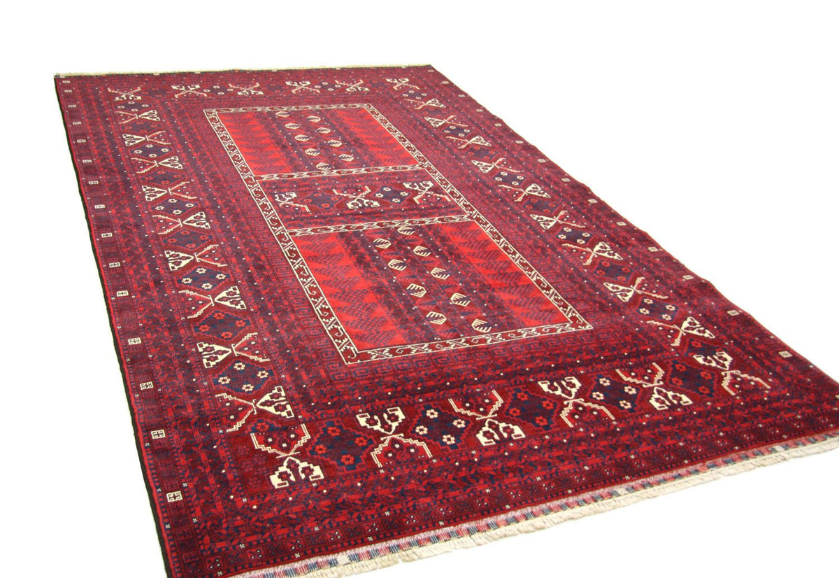 Alfombra afgana - 244 x 157 cm - rojo